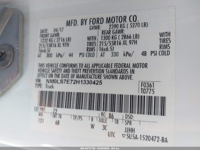 2017 FORD TRANSIT CONNECT NM0LS7E72H1330425 Photo 8