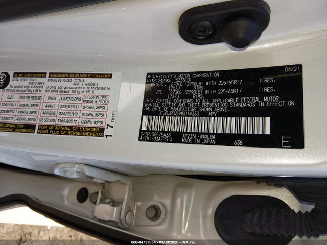 Продаж на аукціоні авто 2021 Lexus Nx 300h, vin: JTJDJRDZ5M5014333, номер лоту: 44737854