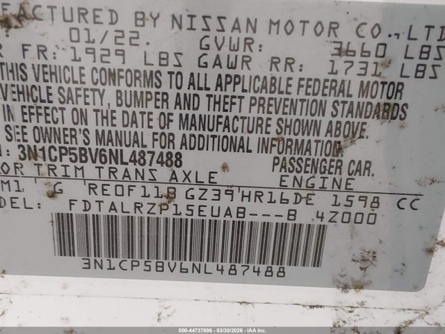 Nissan Kicks S Xtronic Cvt 2022 3N1CP5BV6NL487488 Image 9