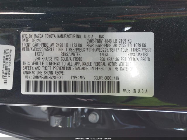 2024 Mazda Cx-50 2.5 S Select მანქანა იყიდება აუქციონზე, vin: 7MMVABAM4RN209581, აუქციონის ნომერი: 44737996