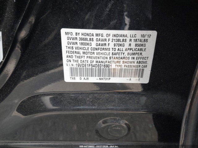 2013 Acura Ilx 2.0l მანქანა იყიდება აუქციონზე, vin: 19VDE1F54DE016901, აუქციონის ნომერი: 44738002
