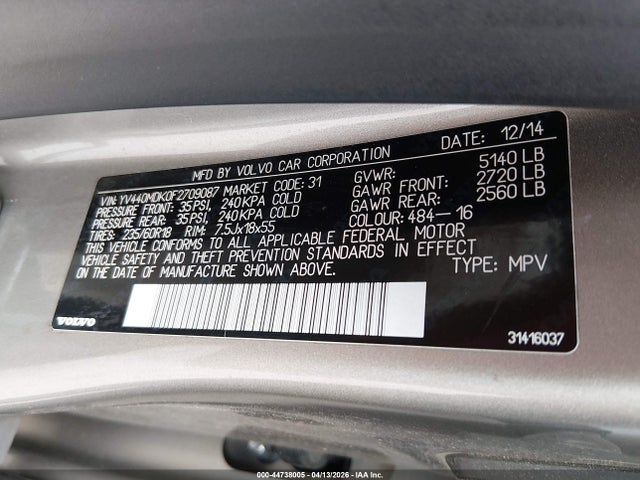 Volvo Xc60 T5 Premier 2015 YV440MDK0F2709087 Image 20