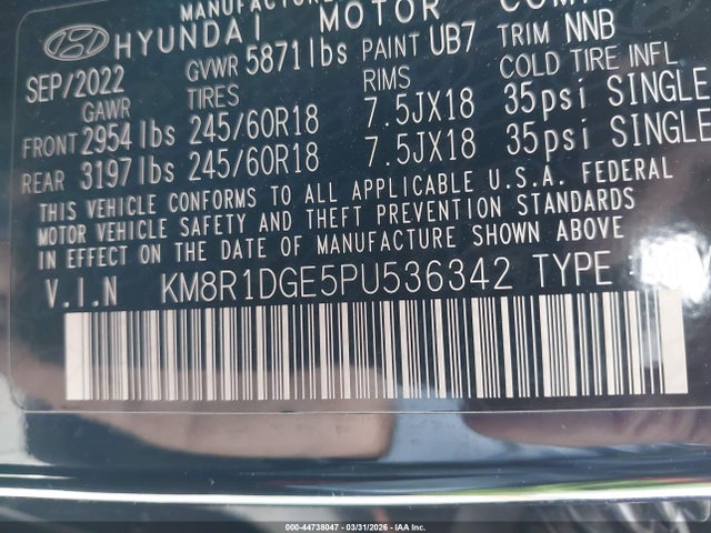 Hyundai Palisade Se 2023 KM8R1DGE5PU536342 Image 9