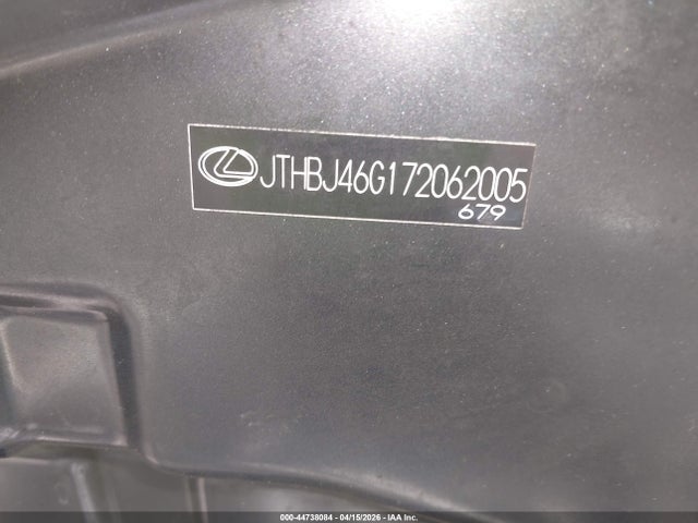Aukcja sprzedaży 2007 Lexus Es 350, vin: JTHBJ46G172062005, numer aukcji: 44738084