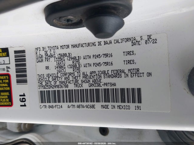 2022 TOYOTA TACOMA 3TMBZ5DN2NM036780 Photo 8