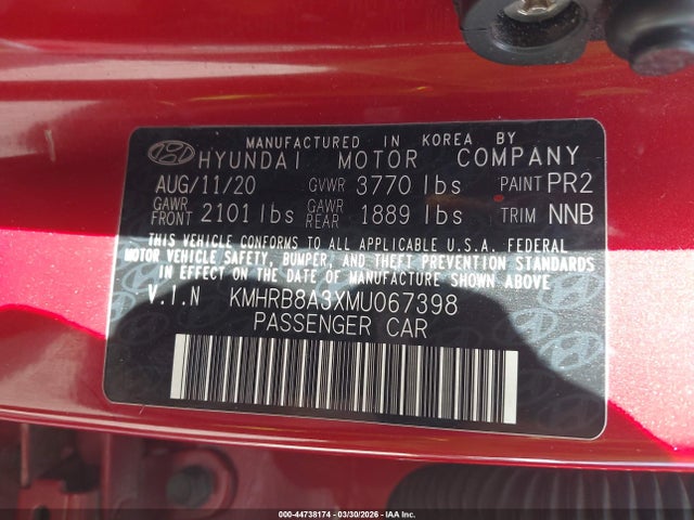 2021 HYUNDAI VENUE KMHRB8A3XMU067398 Photo 8