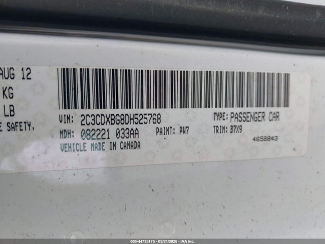 Aukcja sprzedaży 2013 Dodge Charger Se, vin: 2C3CDXBG8DH525768, numer aukcji: 44738175