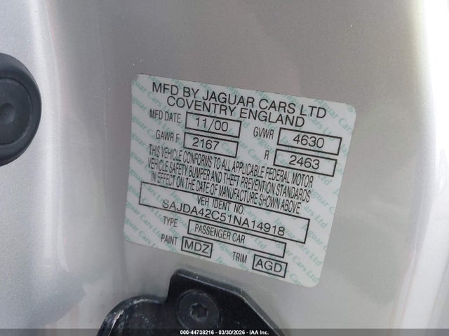 2001 JAGUAR XK8 SAJDA42C51NA14918 Photo 8