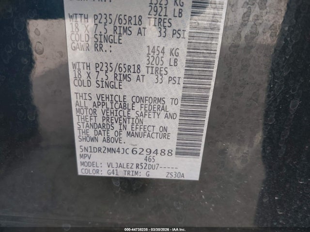 Nissan Pathfinder Sv 2018 5N1DR2MN4JC629488 Image 9