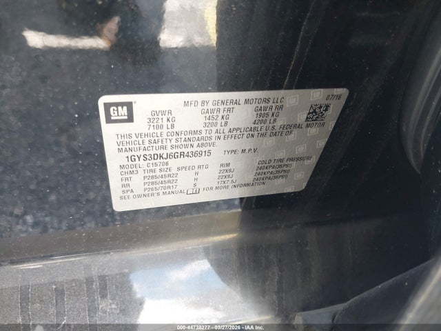 2016 CADILLAC ESCALADE 1GYS3DKJ6GR436915 Photo 8