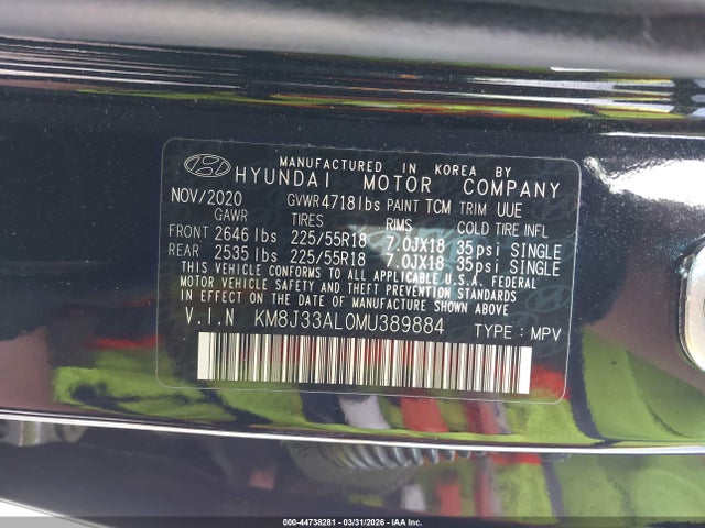 Hyundai Tucson Ultimate 2021 KM8J33AL0MU389884 Image 9