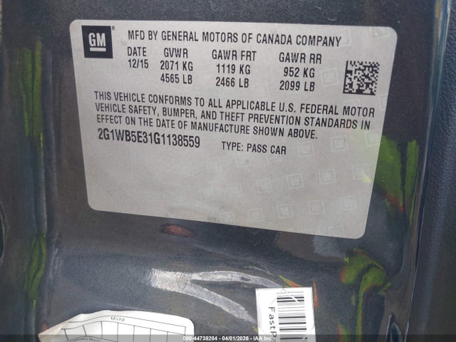2G1WB5E31G1138559 Chevrolet Impala Limited Lt
