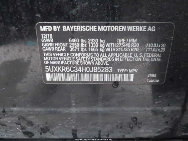 2017 BMW X5 5UXKR6C34H0J85283 Photo 8
