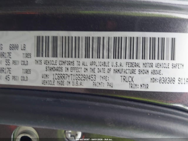 2016 Ram 1500 Rebel მანქანა იყიდება აუქციონზე, vin: 1C6RR7YT1GS290453, აუქციონის ნომერი: 44738397
