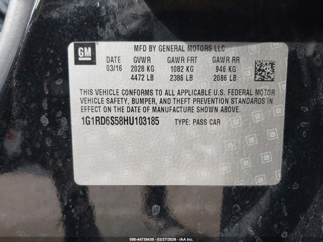 1G1RD6S58HU103185 Chevrolet Volt Premier
