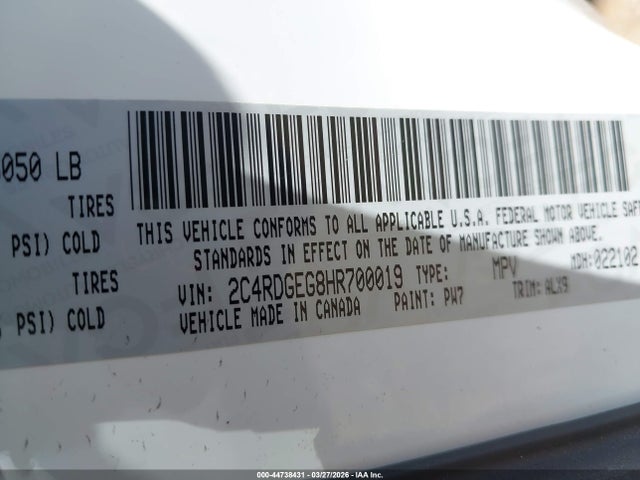 Dodge Grand Caravan Gt 2017 2C4RDGEG8HR700019 Image 9