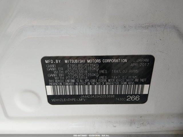 2017 MITSUBISHI OUTLANDER JA4AD3A35HZ053698 Photo 8