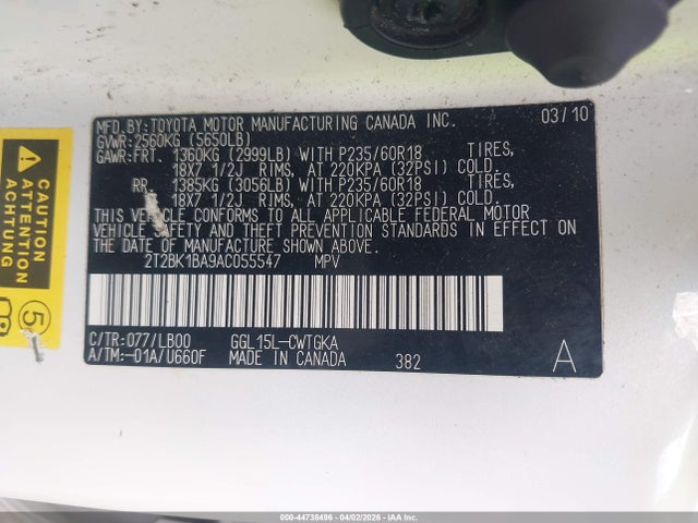 Продажа на аукционе авто 2010 Lexus Rx 350, vin: 2T2BK1BA9AC055547, номер лота: 44738496