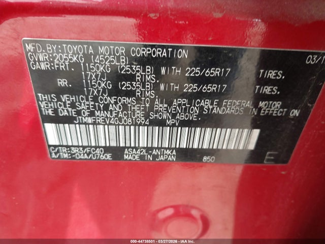 Toyota Rav4 Xle 2016 JTMWFREV4GJ081994 Image 9
