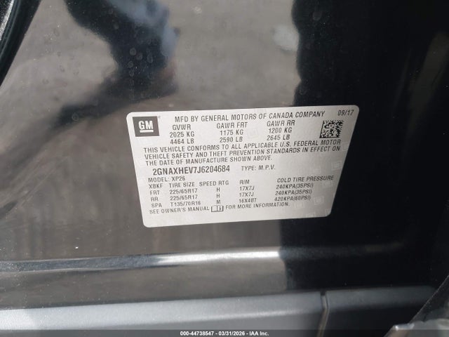 Chevrolet EQUINOX LS 2018 2GNAXHEV7J6204684 Image 9