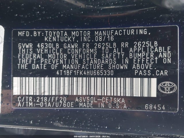 Toyota CAMRY SE 2017 4T1BF1FK4HU665330 Image 9