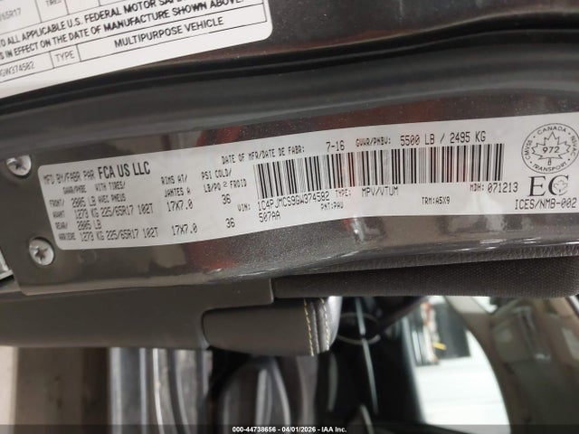 Продаж на аукціоні авто 2016 Jeep Cherokee North, vin: 1C4PJMCS9GW374582, номер лоту: 44738656