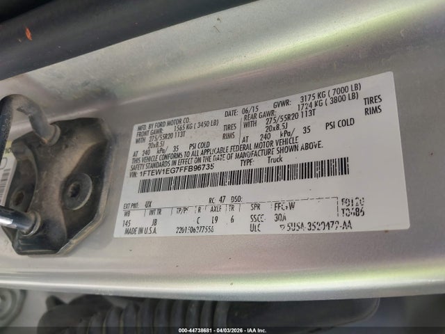 2015 FORD F-150 1FTEW1EG7FFB96735 Photo 8