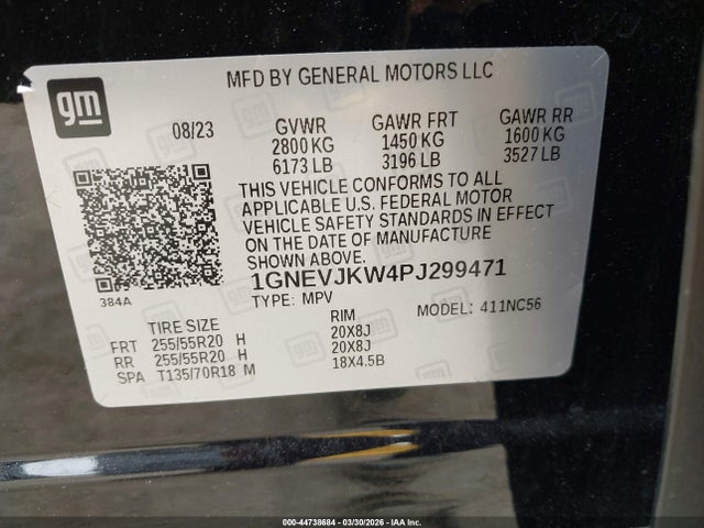 1GNEVJKW4PJ299471 Chevrolet Traverse Awd Rs