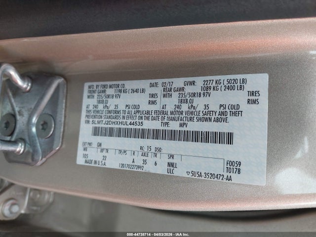 2017 LINCOLN MKC 5LMTJ2DHXHUL44535 Photo 8