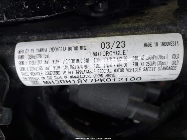 MH3RH18Y7PK012100 Yamaha Yzfr3 A