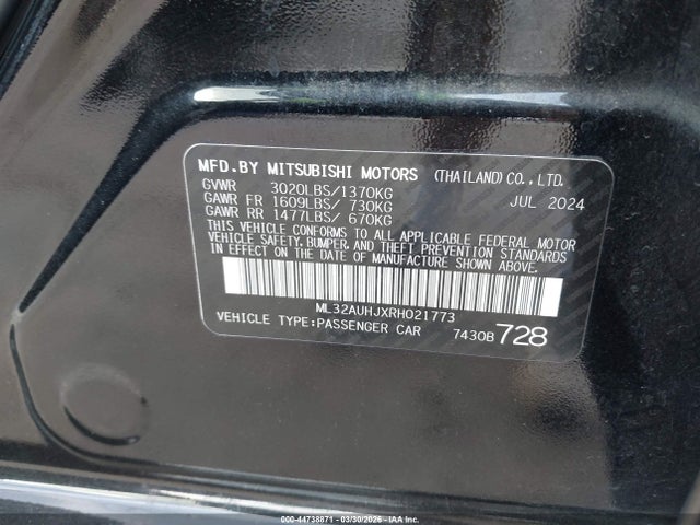 2024 MITSUBISHI MIRAGE ML32AUHJXRH021773 Photo 8