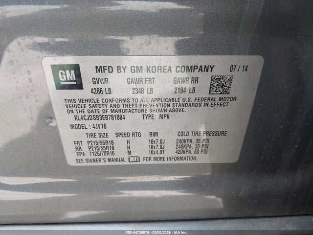 Buick Encore Premium 2014 KL4CJDSB3EB781084 Image 9