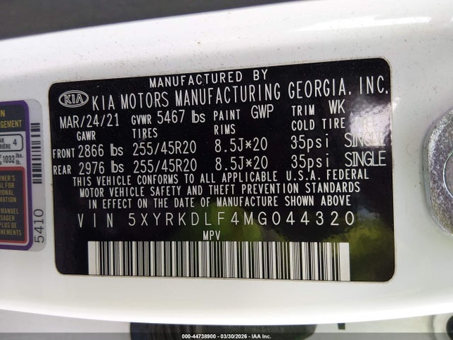 KIA Sorento Sx Prestige 2021 5XYRKDLF4MG044320 Image 9