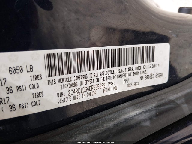 2013 Chrysler Town & Country Touring-l მანქანა იყიდება აუქციონზე, vin: 2C4RC1CG4DR535339, აუქციონის ნომერი: 44738987