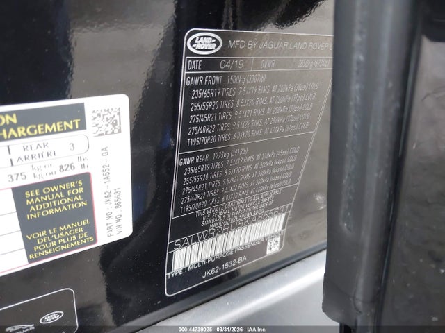 SALWR2RU8KA865631 Land Rover Range Rover Sport Hse Mhev