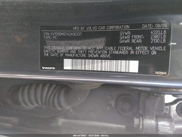 Продажа на аукционе авто 2010 Volvo S40 2.4i, vin: YV1390MS7A2490337, номер лота: 44739027