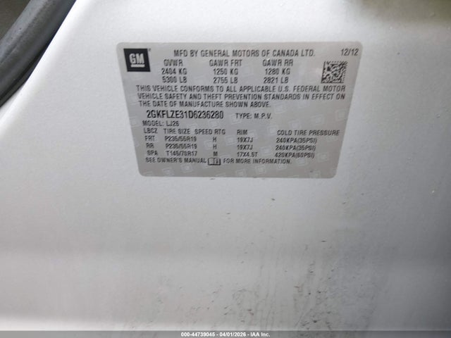 Продаж на аукціоні авто 2013 Gmc Terrain Denali, vin: 2GKFLZE31D6236280, номер лоту: 44739045