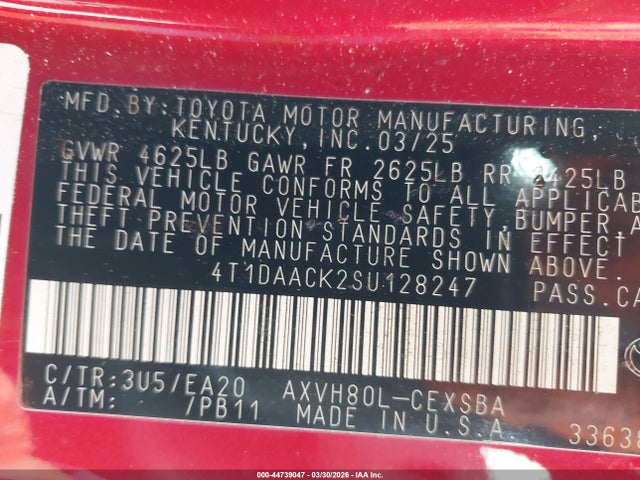 Toyota CAMRY SE 2025 4T1DAACK2SU128247 Image 9