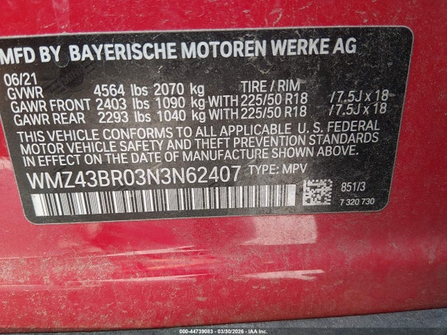 WMZ43BR03N3N62407 Mini Countryman Cooper