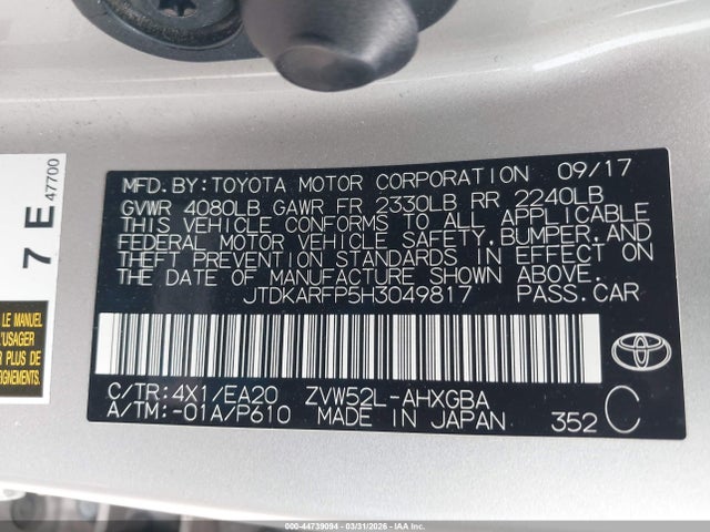 JTDKARFP5H3049817 Toyota Prius Prime Premium