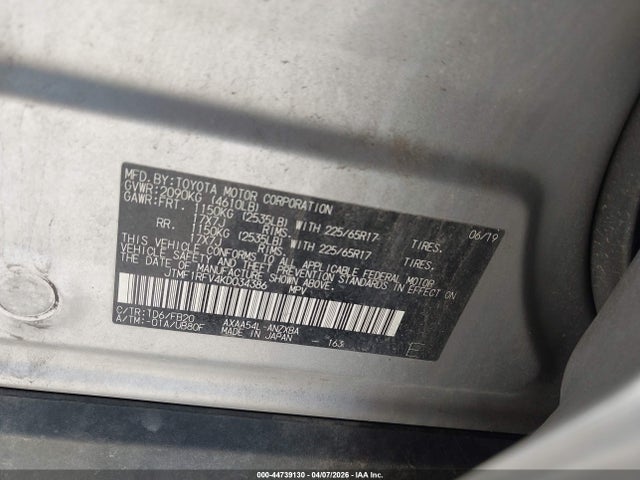 Toyota RAV4 LE 2019 JTMF1RFV4KD034386 Image 9