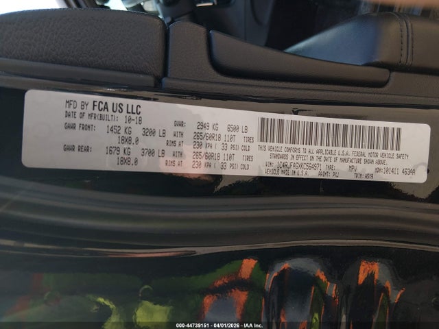 Aukcja sprzedaży 2019 Jeep Grand Cherokee Laredo E 4x4, vin: 1C4RJFAGXKC564971, numer aukcji: 44739151