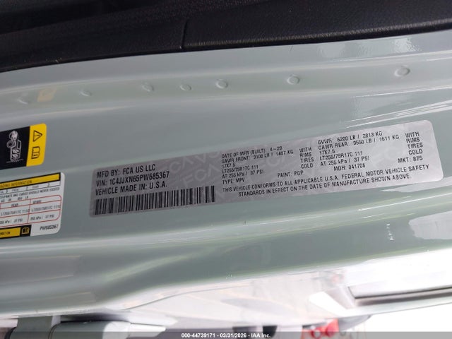 Aukcja sprzedaży 2023 Jeep Wrangler 4xe 4x4, vin: 1C4JJXN65PW685367, numer aukcji: 44739171
