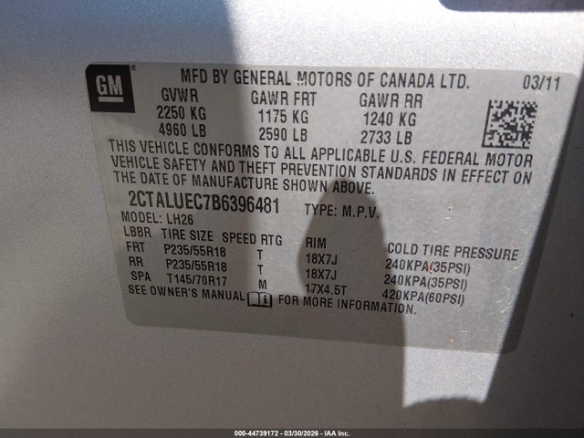 2011 Gmc Terrain Slt-1 მანქანა იყიდება აუქციონზე, vin: 2CTALUEC7B6396481, აუქციონის ნომერი: 44739172