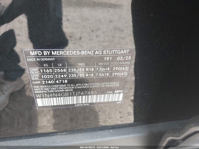 Продажа на аукционе авто 2026 Mercedes-benz Gla 250 4matic, vin: W1N4N4GB1TJ747485, номер лота: 44739278