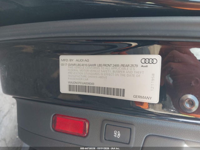 Продажа на аукционе авто 2018 Audi A5 2.0t Premium, vin: WAUDNCF53JA006049, номер лота: 44739336
