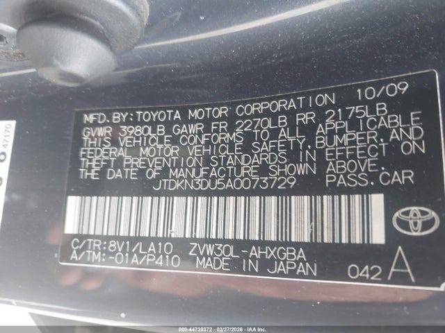 2010 TOYOTA PRIUS JTDKN3DU5A0073729 Photo 8