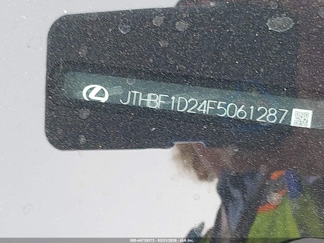Aukcja sprzedaży 2015 Lexus Is 250, vin: JTHBF1D24F5061287, numer aukcji: 44739373