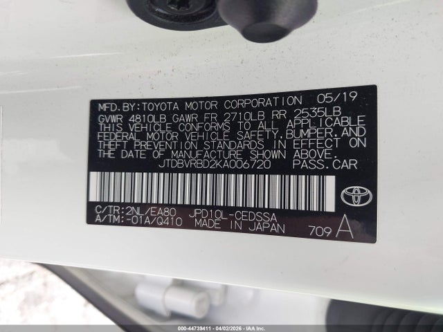 Aukcja sprzedaży 2019 Toyota Mirai, vin: JTDBVRBD2KA006720, numer aukcji: 44739411