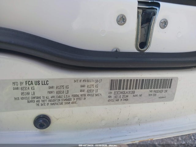 Продаж на аукціоні авто 2018 Chrysler 300 Touring, vin: 2C3CCAAG8JH191268, номер лоту: 44739435